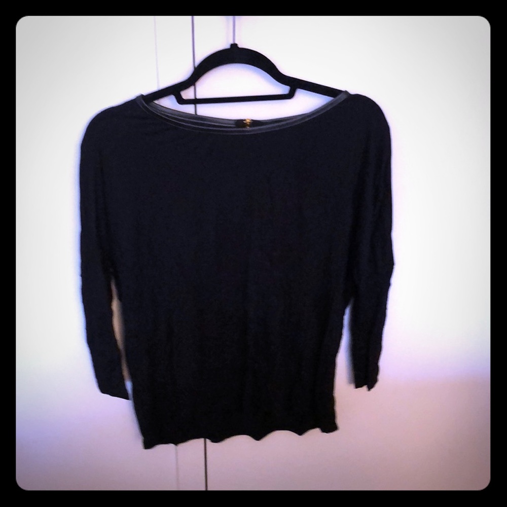 Zara black dolman with blouse leather trim